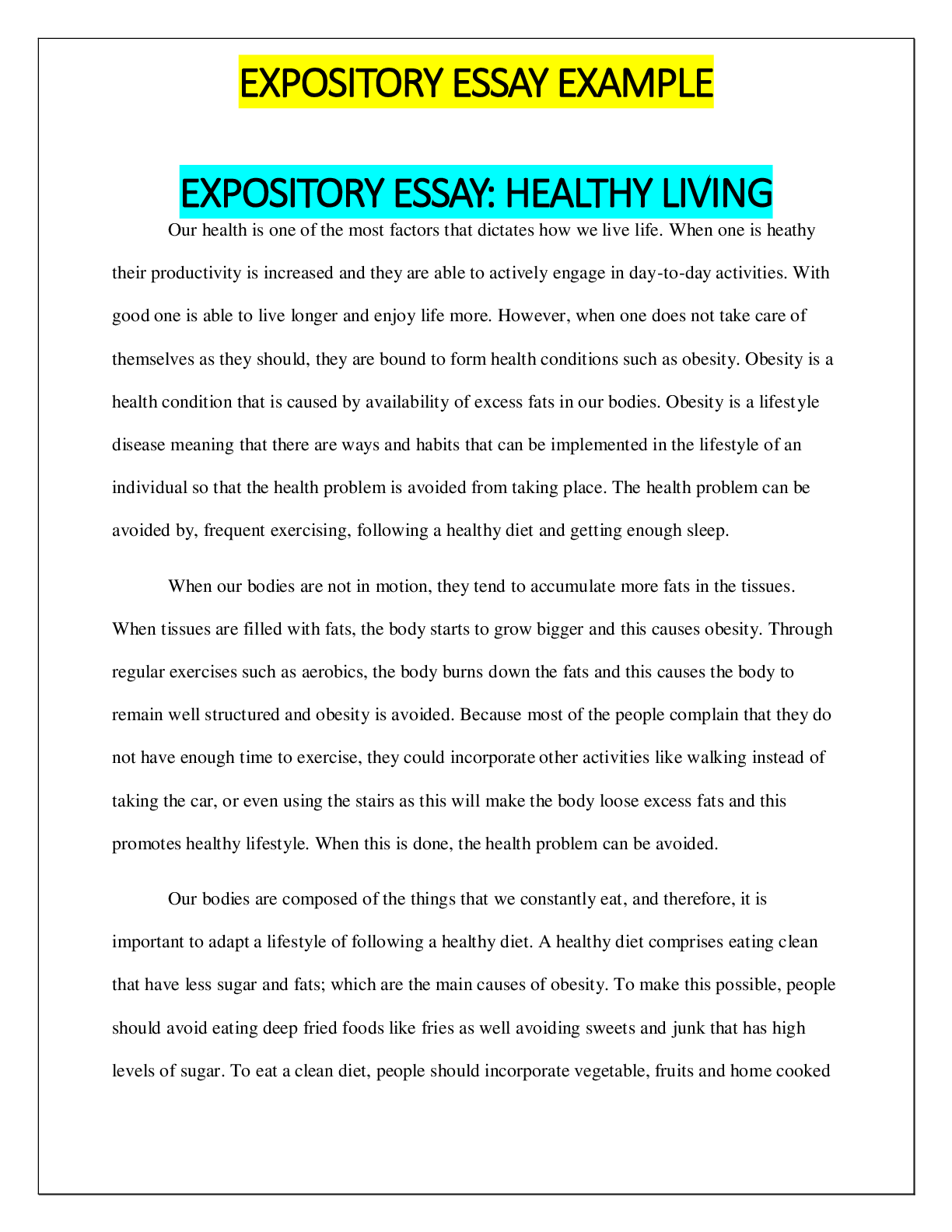 Preview image of EXPOSITORY ESSAY EXAMPLE document